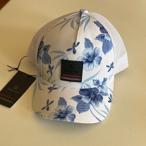 Bogner LoveShackFancy Blue and White Leaf Cap NWT. Box12